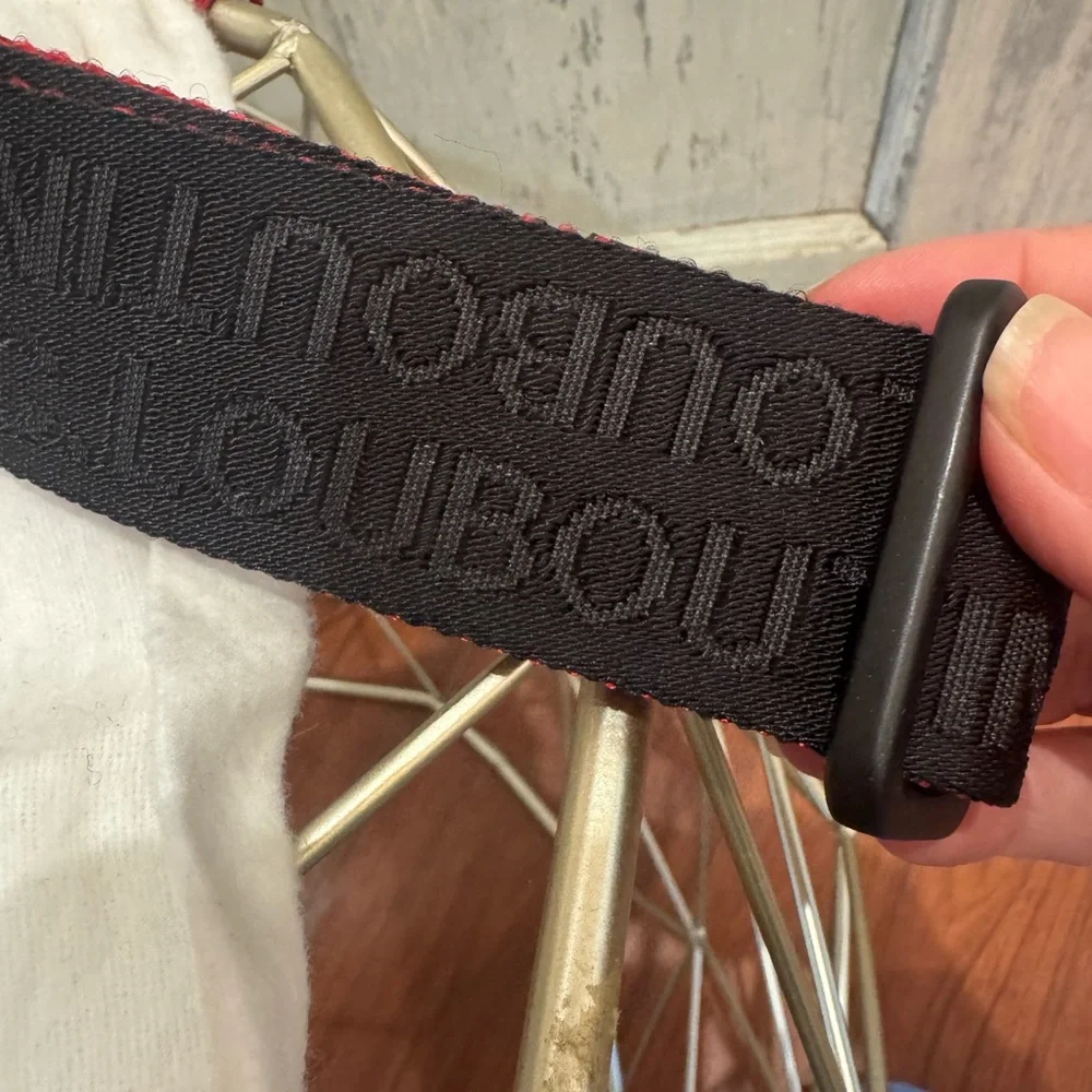 Christian Louboutin Nylon Belt Black Red With Bag